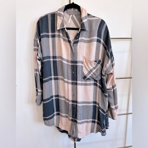 Free People Oversized Button Up Top